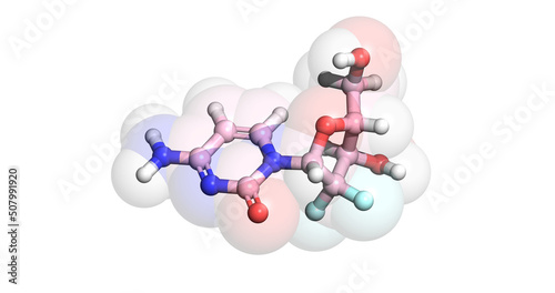 Konstfotografi Gemcitabine, anticancer drug, 3D molecule