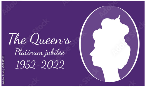 Queens Platinum Jubilee 1952-2022. The Royal Family. UK. Vector Stock illustration. Monarchy.
