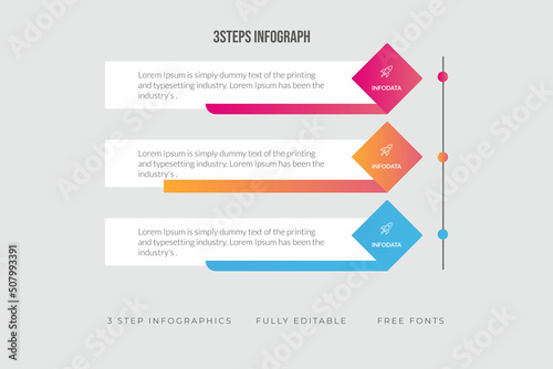  Business concept with 3 options, parts, steps, and processes.