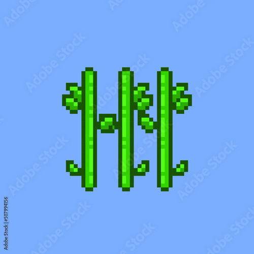 bamboo tree in pixel art style