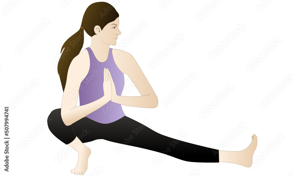 Woman doing yoga vector illutration