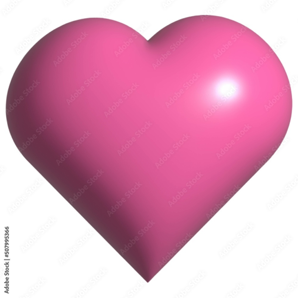 pink heart icon, 3d icon