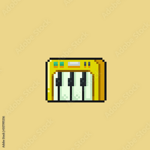 mini piano in pixel art style