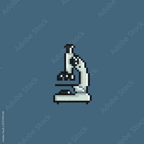 microscope in pixel art style