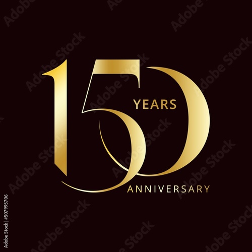 150 Year Anniversary Logo, Color, Vector Template Design element for birthday, invitation, wedding, jubilee and greeting card illustration.
