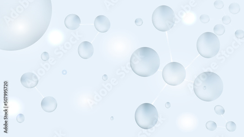 White abstract vector long minimal banner with molecules and light. Light neutral background with arrows and copy space for text. Facebook cover, social media header, web banner