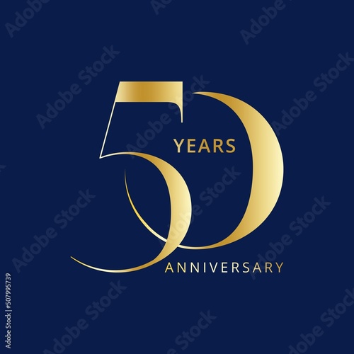 50 Year Anniversary Logo, Vector Template Design element for birthday, invitation, wedding, jubilee and greeting card illustration.