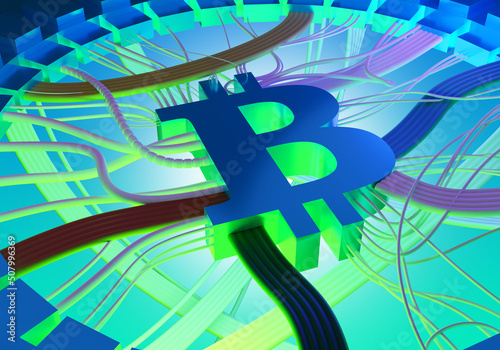 Bitcoin wallpaper. Letter B...