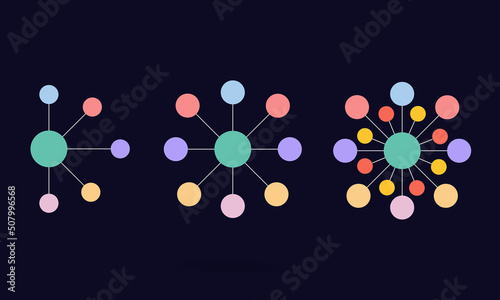 A polka dot circle with a line connected to the main circle for a schematic or like an atomic molecule