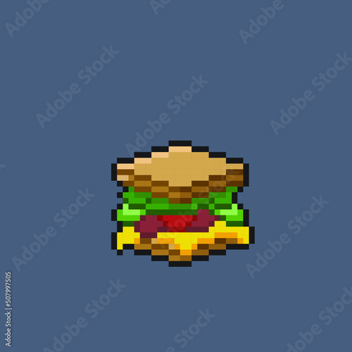 sandwich food in pixel art style