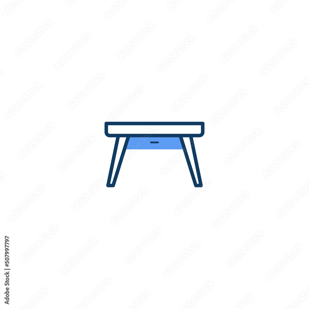 Desk Table Furniture line icon. linear style sign for mobile concept and web design. Desk Table Furniture outline vector icon. Symbol, logo illustration. Vector graphic