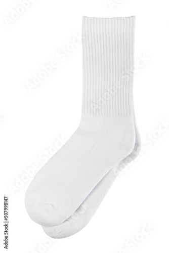 Tall socks on an isolated white background. Men's socks. photo