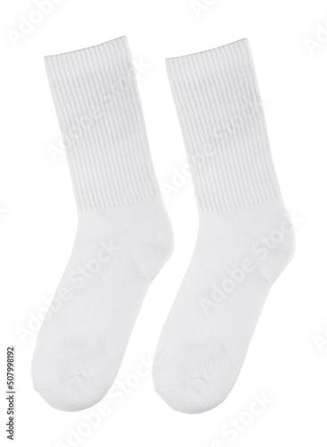 Tall socks on an isolated white background. Men's socks.