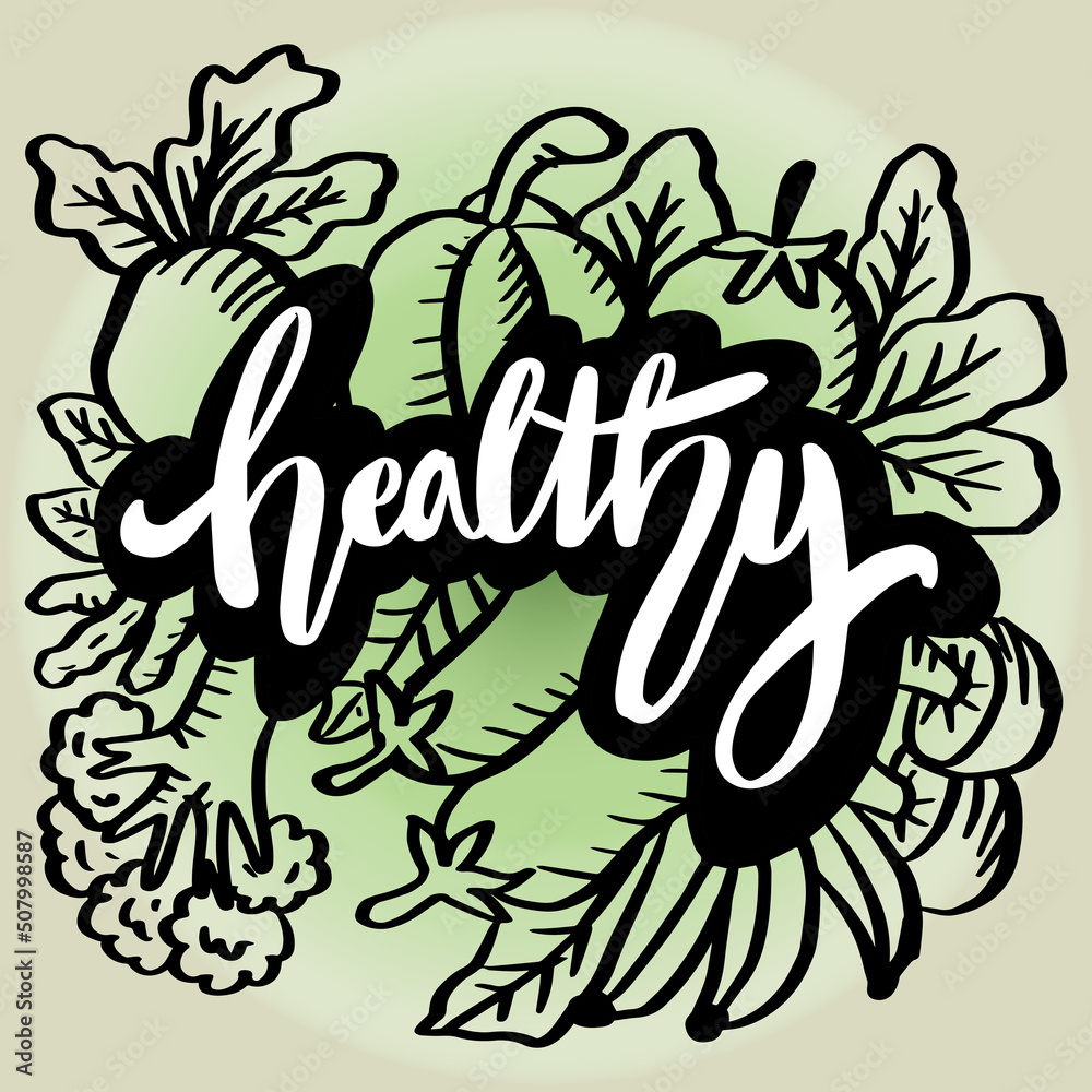 Healthy Lettering Typography. Slogan concept. Healthy Lettering Typography. Slogan concept.