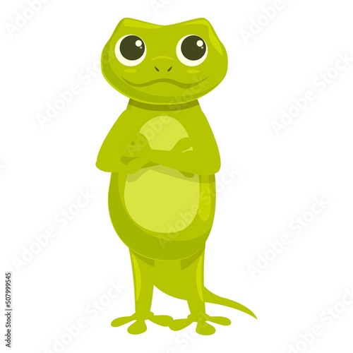 Green chameleon icon cartoon vector. Gecko lizard. Reptile animal