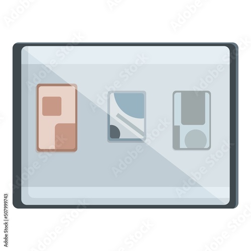 Museum virtual tour icon cartoon vector. Online video. Gallery walk