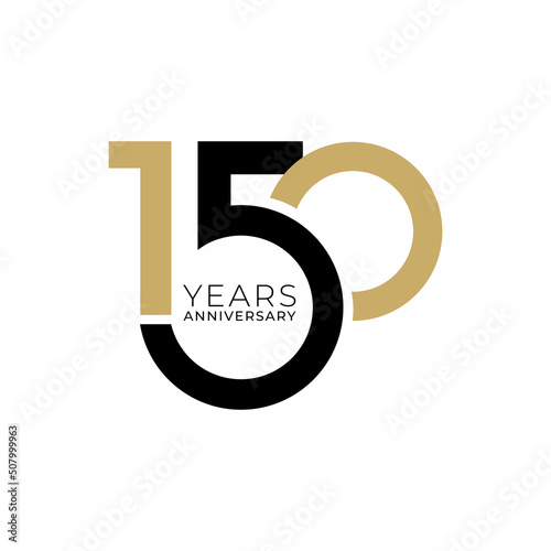 150 Year Anniversary Logo, Color, Vector Template Design element for birthday, invitation, wedding, jubilee and greeting card illustration.