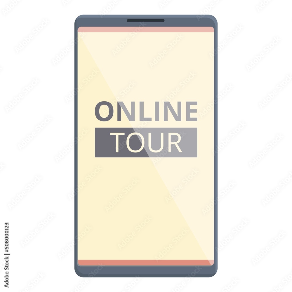Online virtual tour icon cartoon vector. Video museum. Travel view Online virtual tour icon cartoon vector. Video museum. Travel view