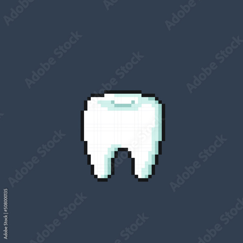 single tooth in pixel art style