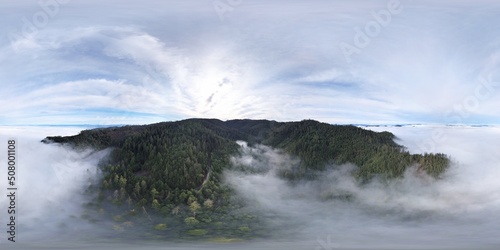 Galls Creek drainage fog (aerial) photo