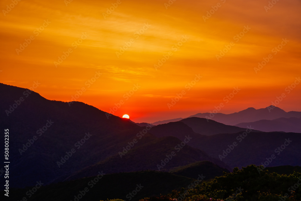 Sunrise above the mountains