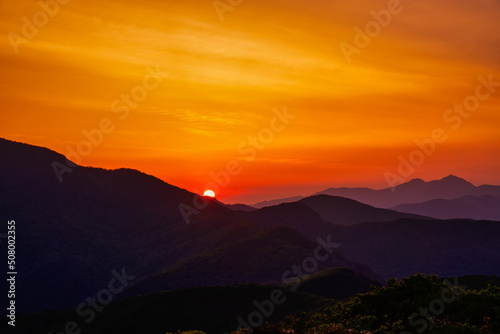 Sunrise above the mountains