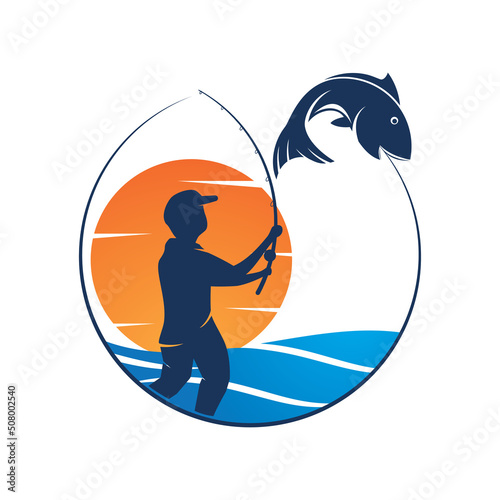 Fishing logo vector