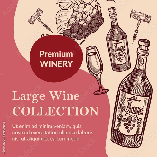 Large wine collection, premium winery, banner
