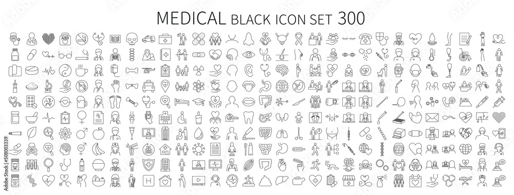 Medical related icon set 200 - obrazy, fototapety, plakaty 