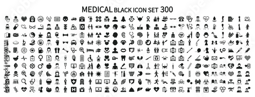 Fényképezés Medical related icon set 200