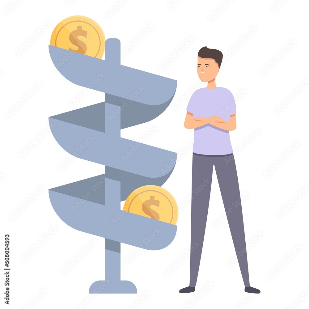 Passive income stand icon cartoon vector. Salary job. Work money Passive income stand icon cartoon vector. Salary job. Work money