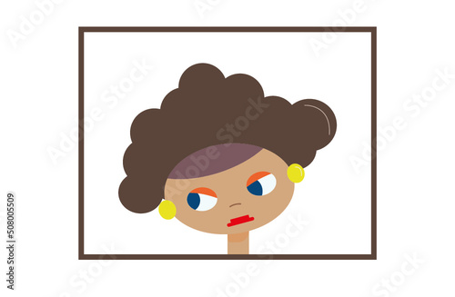 Nervous Girl with a Golden Earring 
-character design1-face