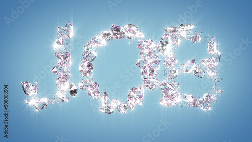 job - diamond text on light blue bg - abstract 3D illustration