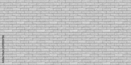 Brick grey wall seamless pattern background. Gray, white, light brick wall vector texture pattern illustration. Horizontal seamless grey brick texture background.
