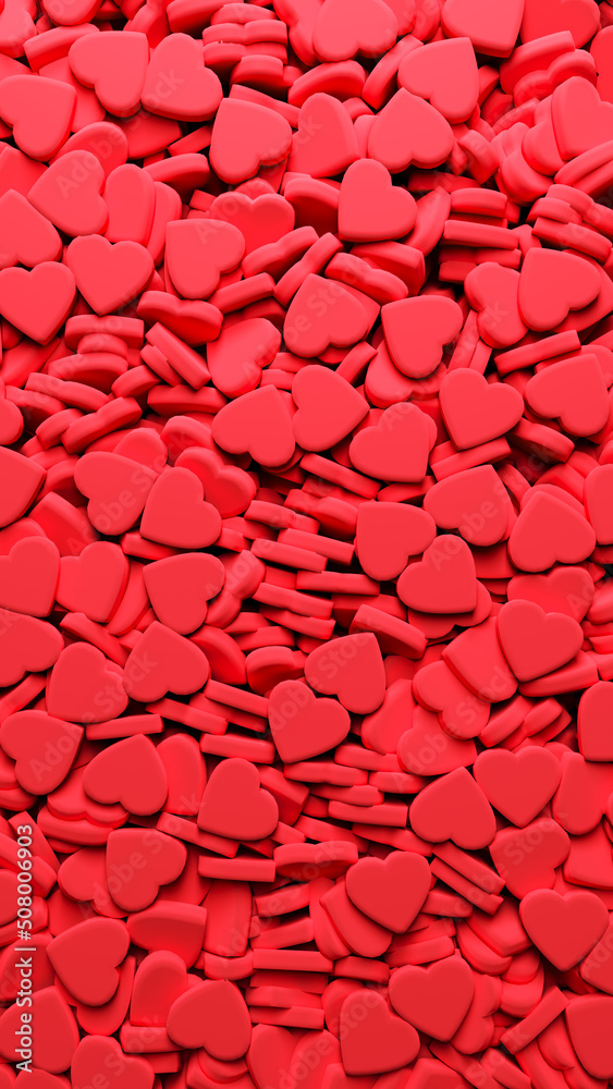 Bunch of hearts fill. 3d render illustration. Social media like concept Bunch of hearts fill. 3d render illustration. Social media like concept