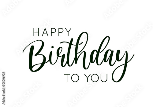 Canvas Print Vector illustration of Happy Birthday handwritten modern brush lettering
