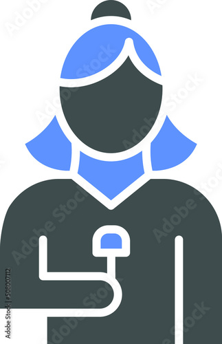 Vector Design Female Journalist Icon Style