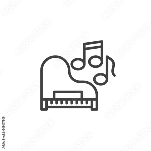 Piano music line icon