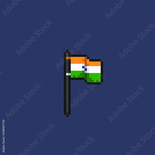 India flag in pixel art style