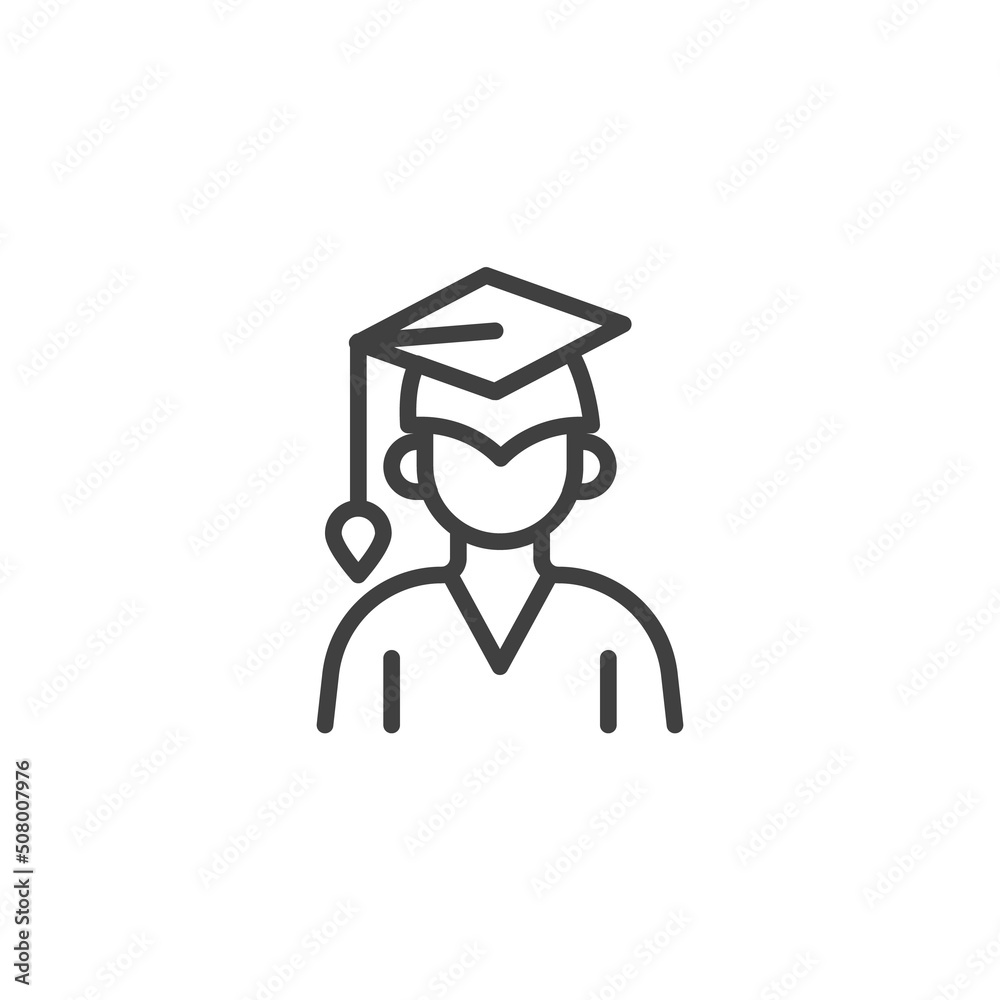 Graduation student line icon Graduation student line icon