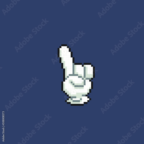 show hand sign in pixel art style