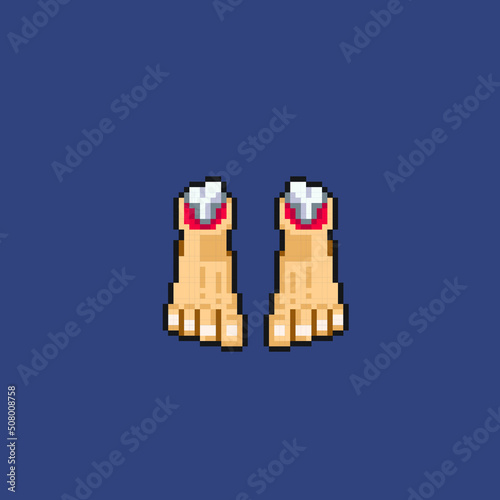 foot with bone in pixel art style
