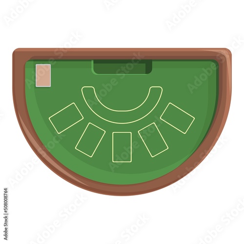 Green play table icon cartoon vector. Casino jack. Ace poker