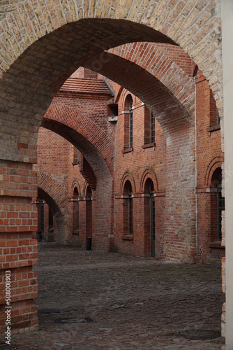 Brick interior arcade in the old citadel photo