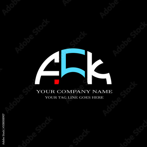 FCK letter logo creative design with vector graphic photo