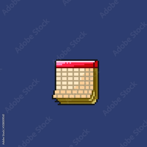 calendar in pixel art style