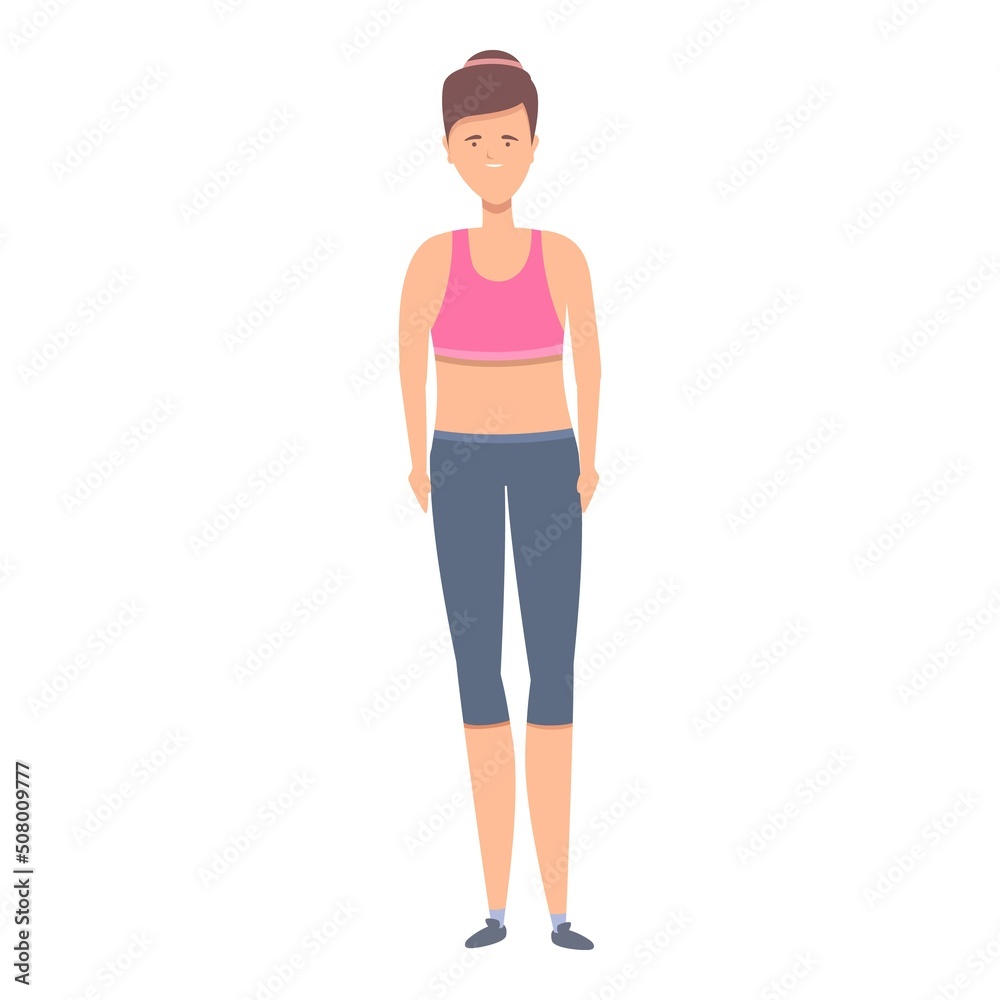 Woman active fitness icon cartoon vector. Sport wear. Gym workout Woman active fitness icon cartoon vector. Sport wear. Gym workout