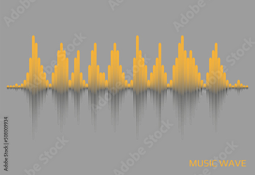 Colorful pulse music player equalizer. Vector soung wave background. Audio electronic element