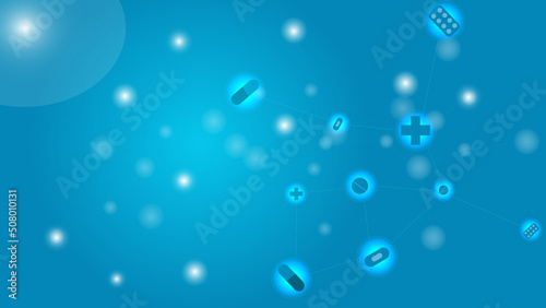 Wallpaper Mural  medical abstract background with medical icons and blue background with gradient Torontodigital.ca