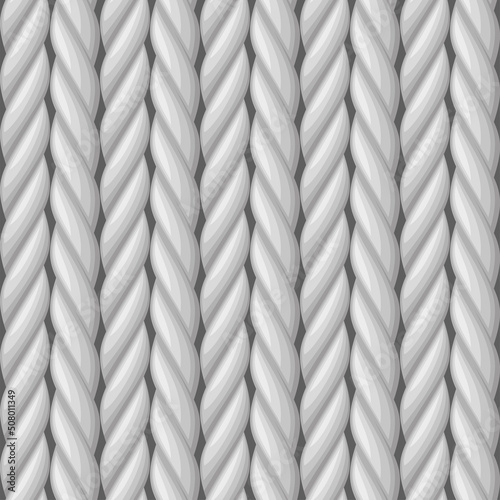 White Whool Knitted Seamless Pattern Texture. Vector